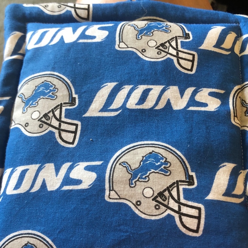 Detroit Lions Blue Helmet Logo Fabric